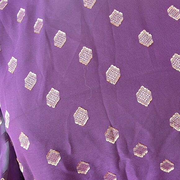 NWT Calvin Klein Women's Metallic Boho LSU Tie Shift Dress Size 6 Purple Gold‎ - Picture 5 of 8